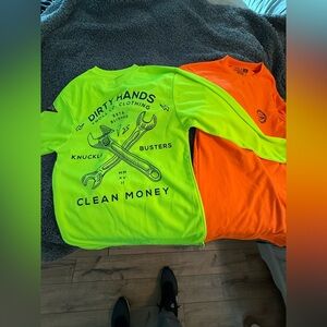 Troll clothing hi vis long sleeve shirts DIRTY HANDS CLEAN MONEY